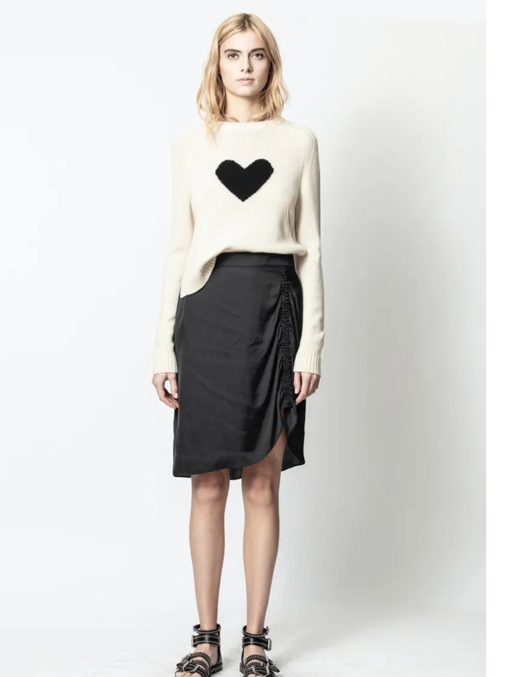 Zadig & voltaire black satin Jiji skirt size 36